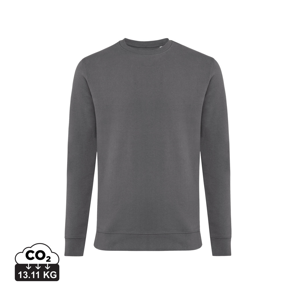IQONIQ Zion Rundhals-Sweater aus recycelter Baumwolle – anthrazit