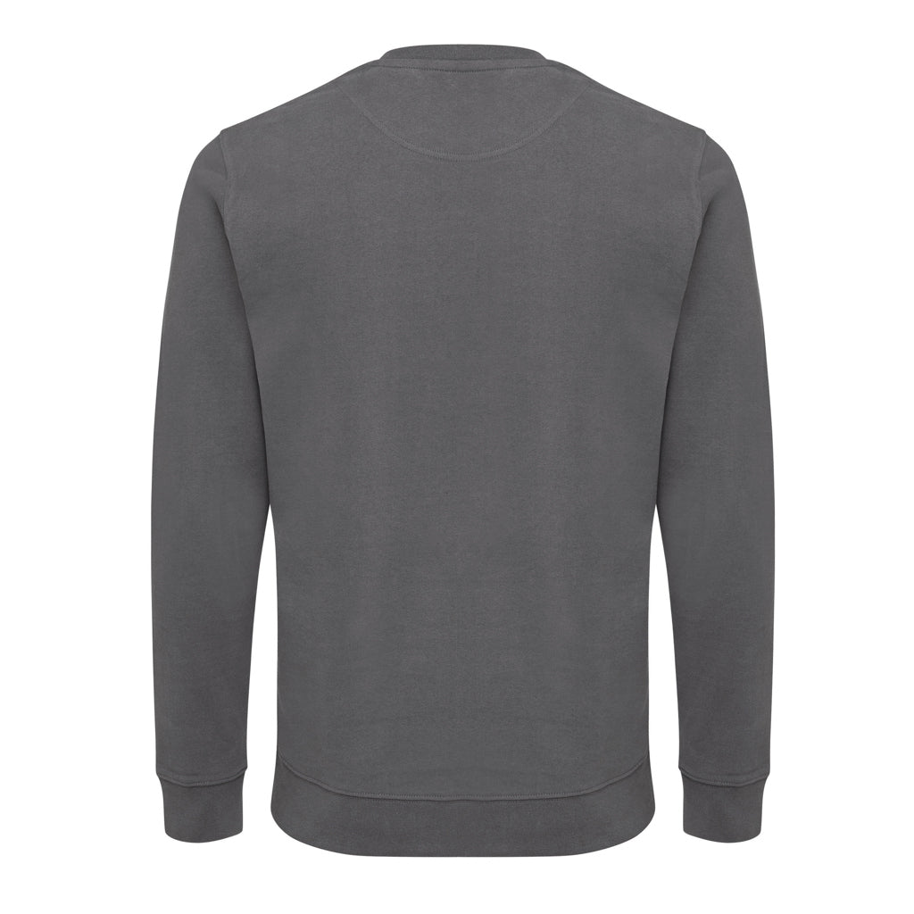 IQONIQ Zion Rundhals-Sweater aus recycelter Baumwolle – anthrazit