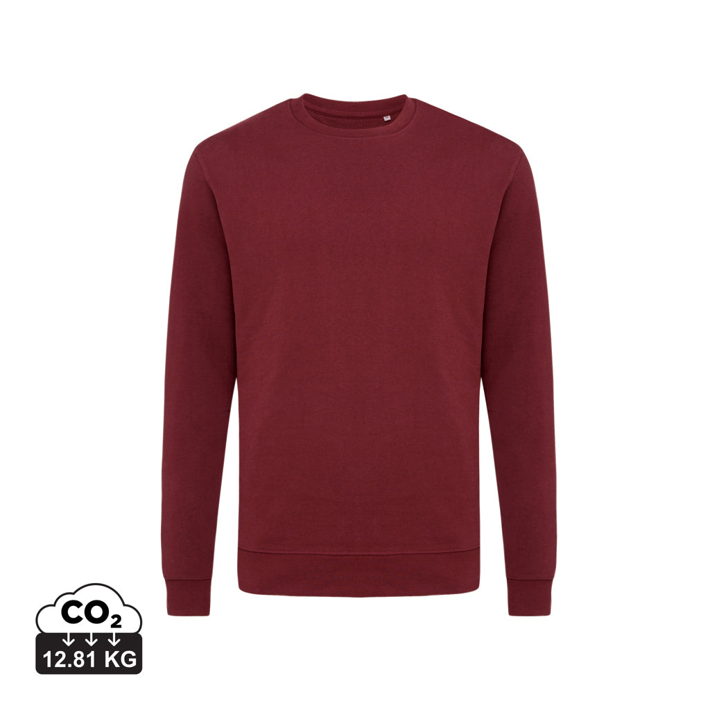 IQONIQ Zion Rundhals-Sweater aus recycelter Baumwolle – burgunderrot
