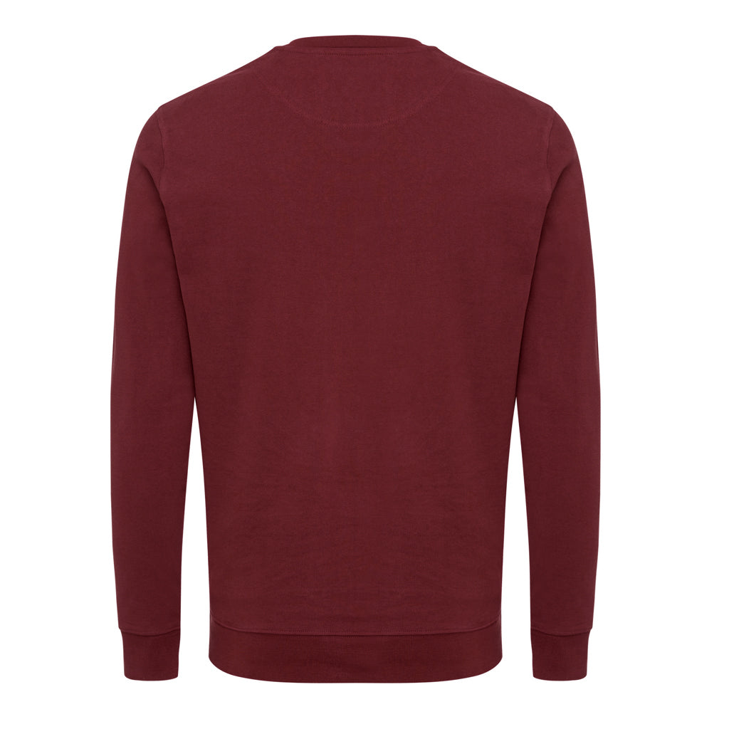 IQONIQ Zion Rundhals-Sweater aus recycelter Baumwolle – burgunderrot