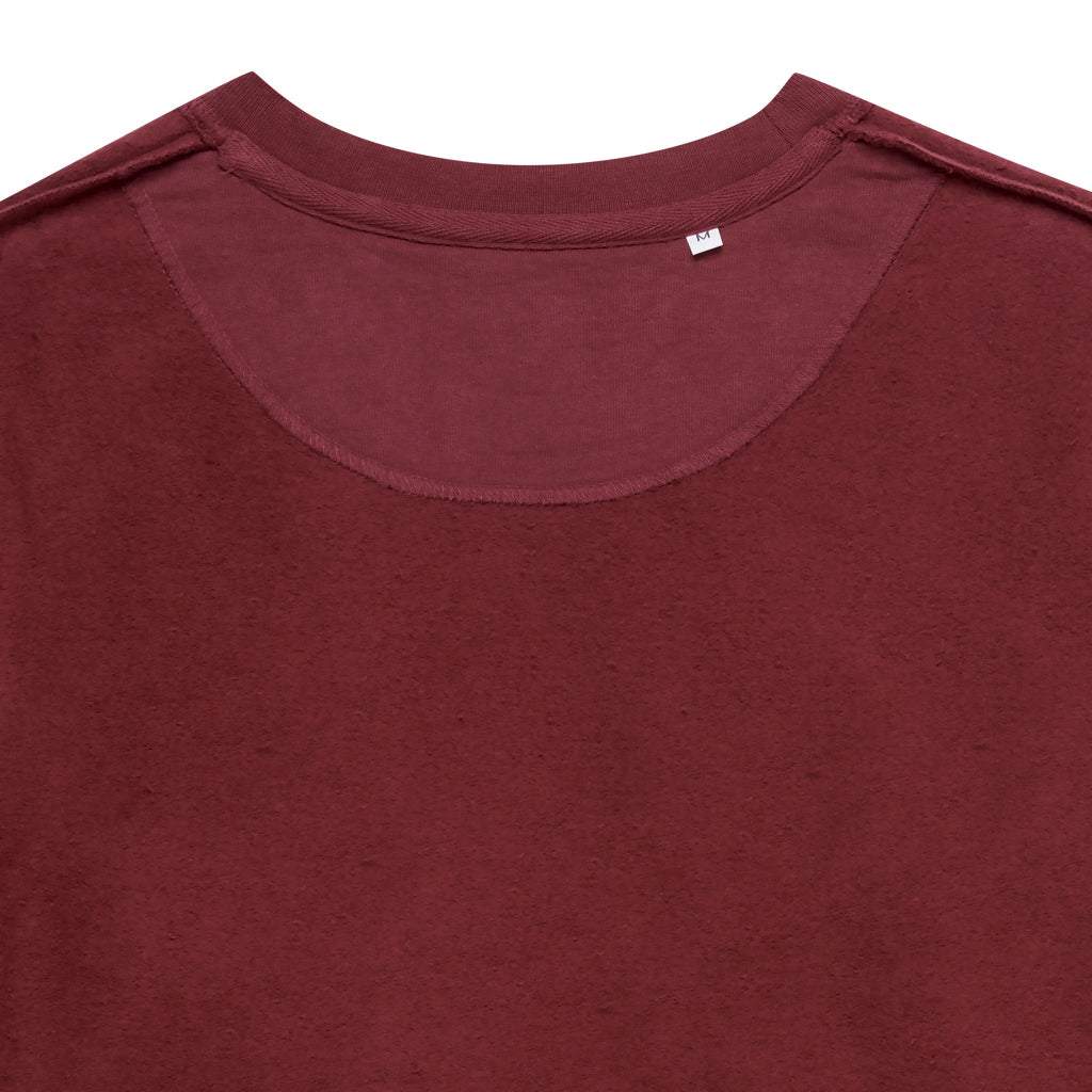 IQONIQ Zion Rundhals-Sweater aus recycelter Baumwolle – burgunderrot