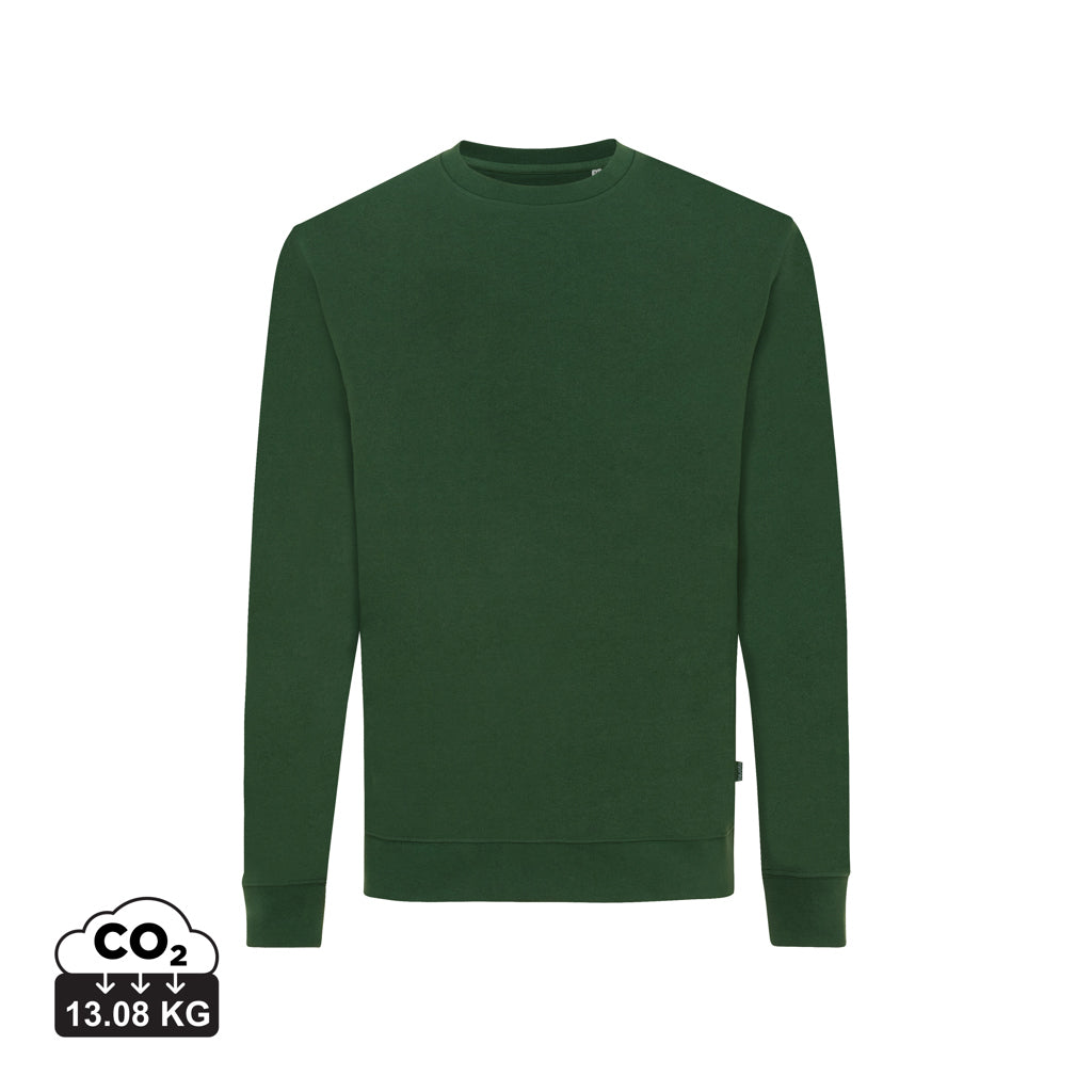 IQONIQ Zion Rundhals-Sweater aus recycelter Baumwolle – forest green