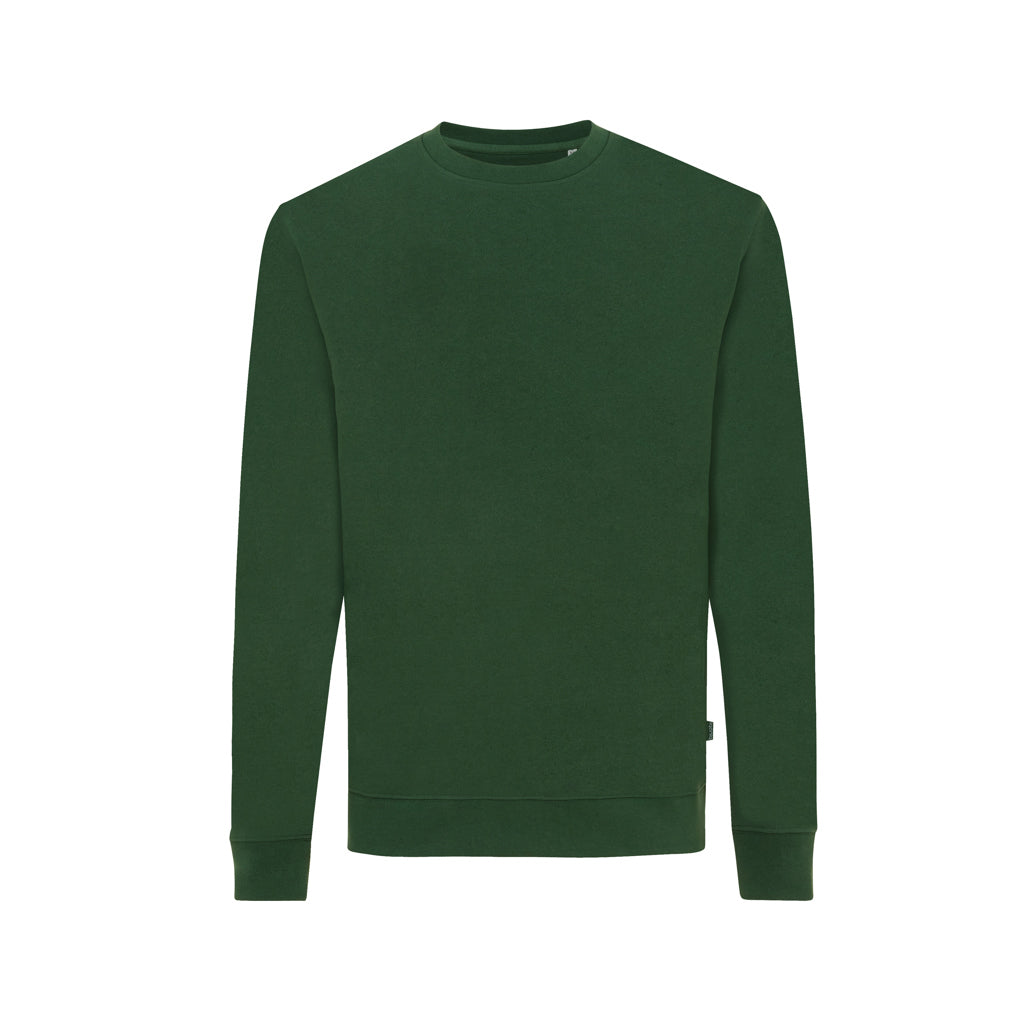 IQONIQ Zion Rundhals-Sweater aus recycelter Baumwolle – forest green