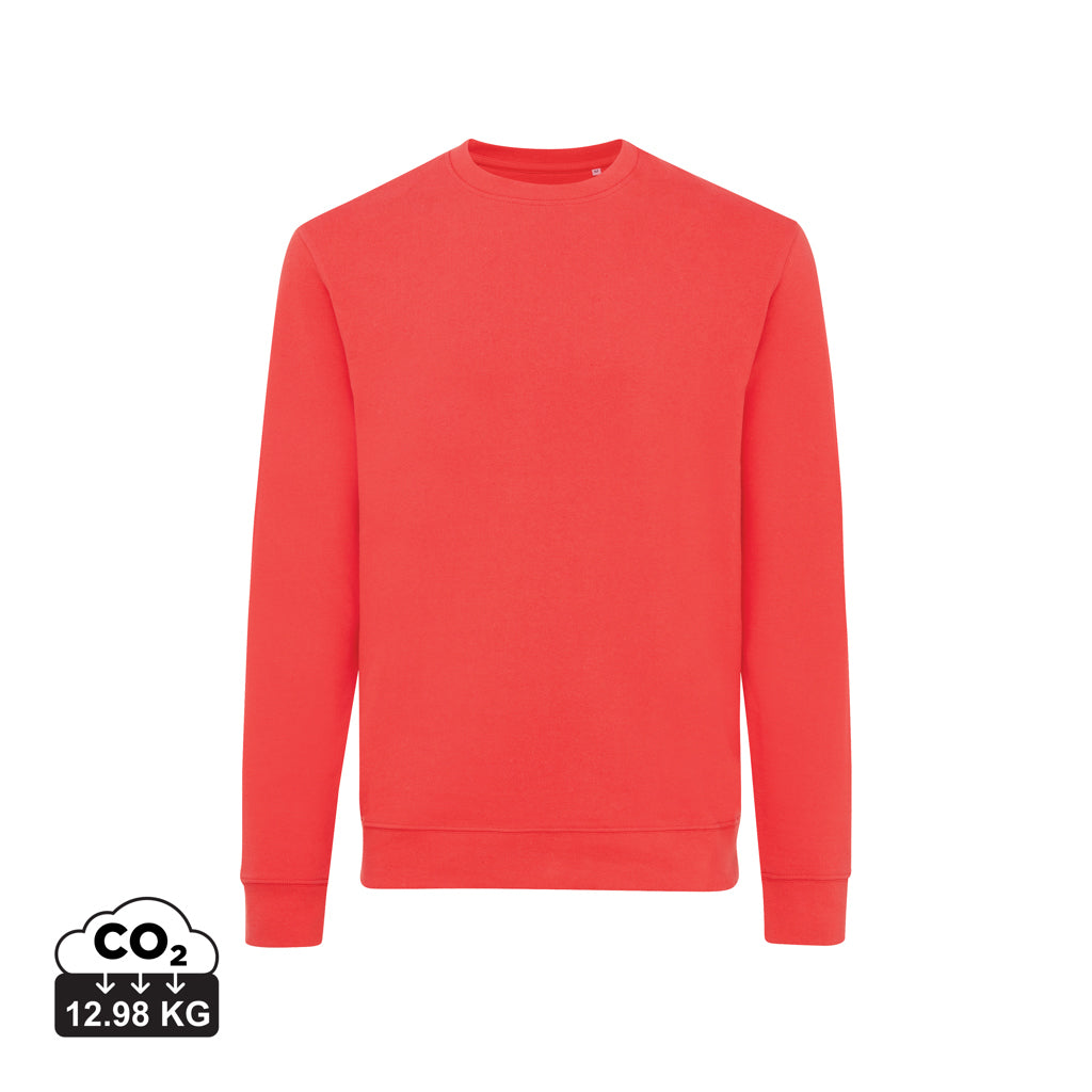 IQONIQ Zion Rundhals-Sweater aus recycelter Baumwolle – luscious red