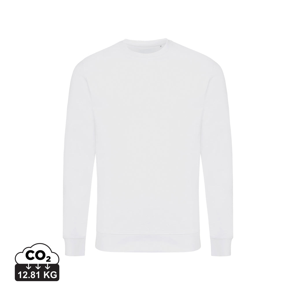 IQONIQ Zion Rundhals-Sweater aus recycelter Baumwolle – recycled white