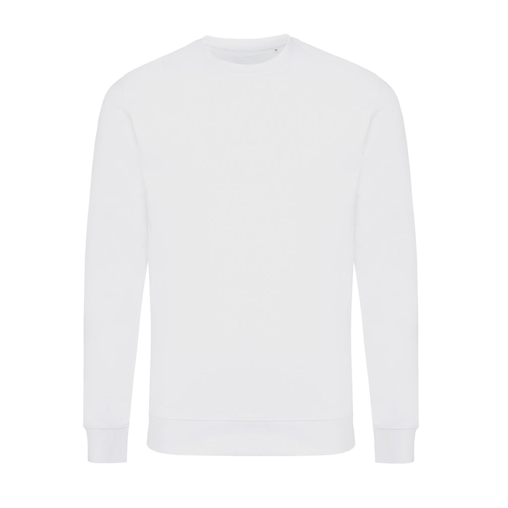 IQONIQ Zion Rundhals-Sweater aus recycelter Baumwolle – recycled white