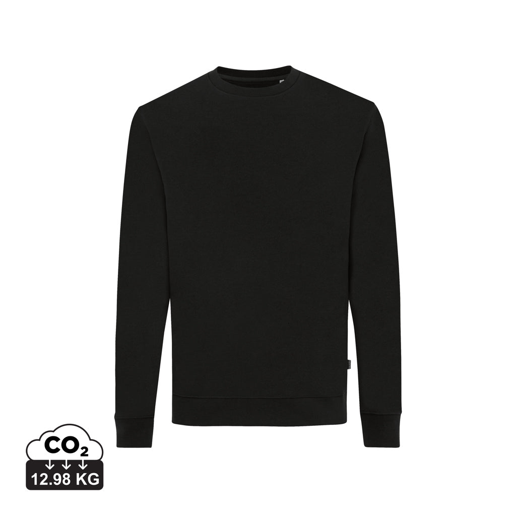 IQONIQ Zion Rundhals-Sweater aus recycelter Baumwolle – schwarz