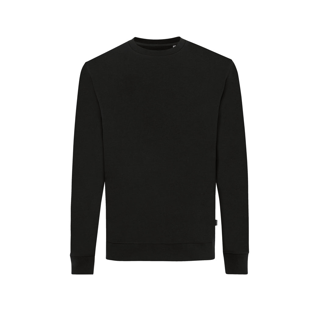 IQONIQ Zion Rundhals-Sweater aus recycelter Baumwolle – schwarz