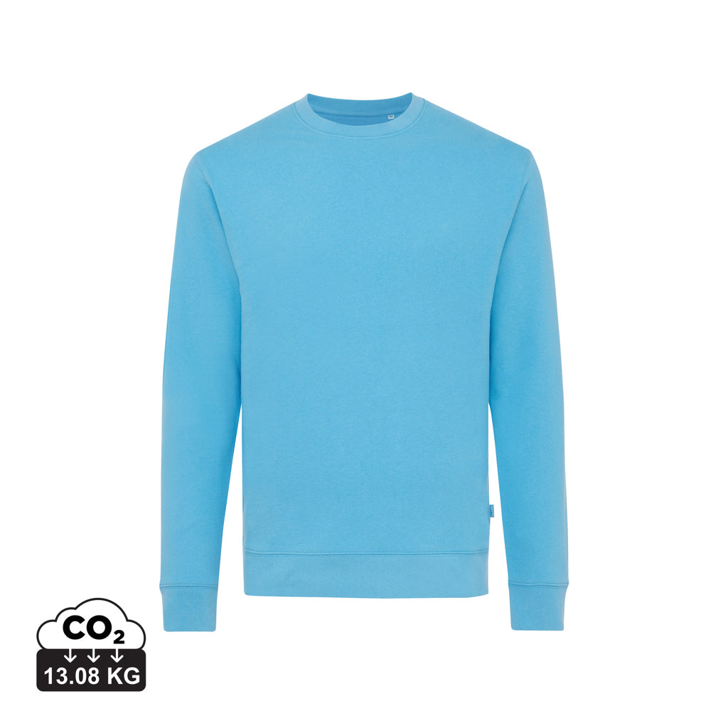 IQONIQ Zion Rundhals-Sweater aus recycelter Baumwolle – tranquil blue