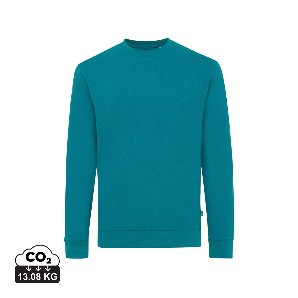 IQONIQ Zion Rundhals-Sweater aus recycelter Baumwolle – verdigris