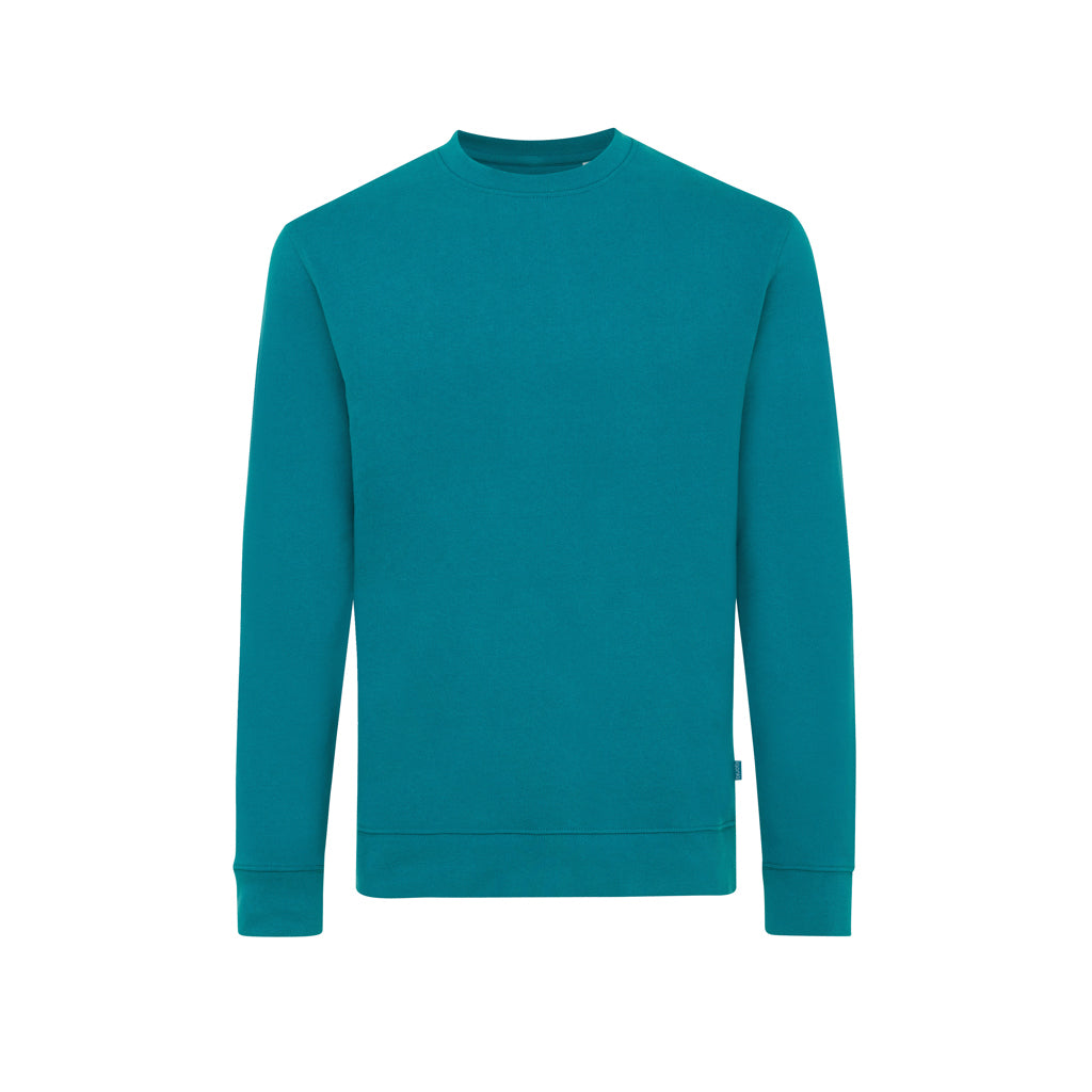 IQONIQ Zion Rundhals-Sweater aus recycelter Baumwolle – verdigris