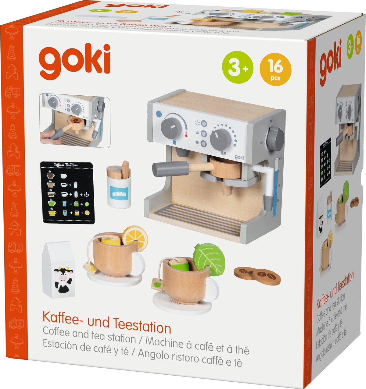 Kaffee und Teestation aus Holz von goki – Weitere Ansicht
