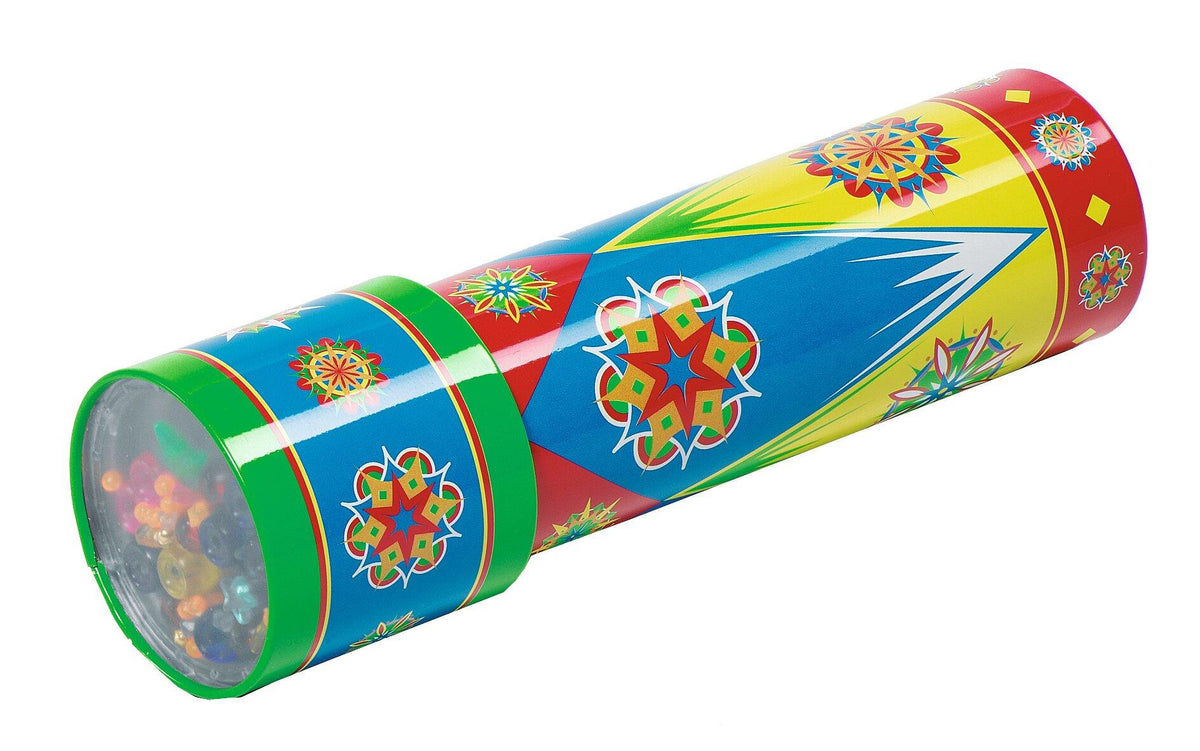 Kaleidoskop aus Metall in Rot, Gelb, Blau und Grün von goki