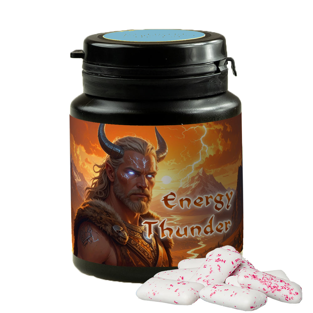 Kaugummi in der schwarzen Dose – Energy Kaugummi, ca. 63 g