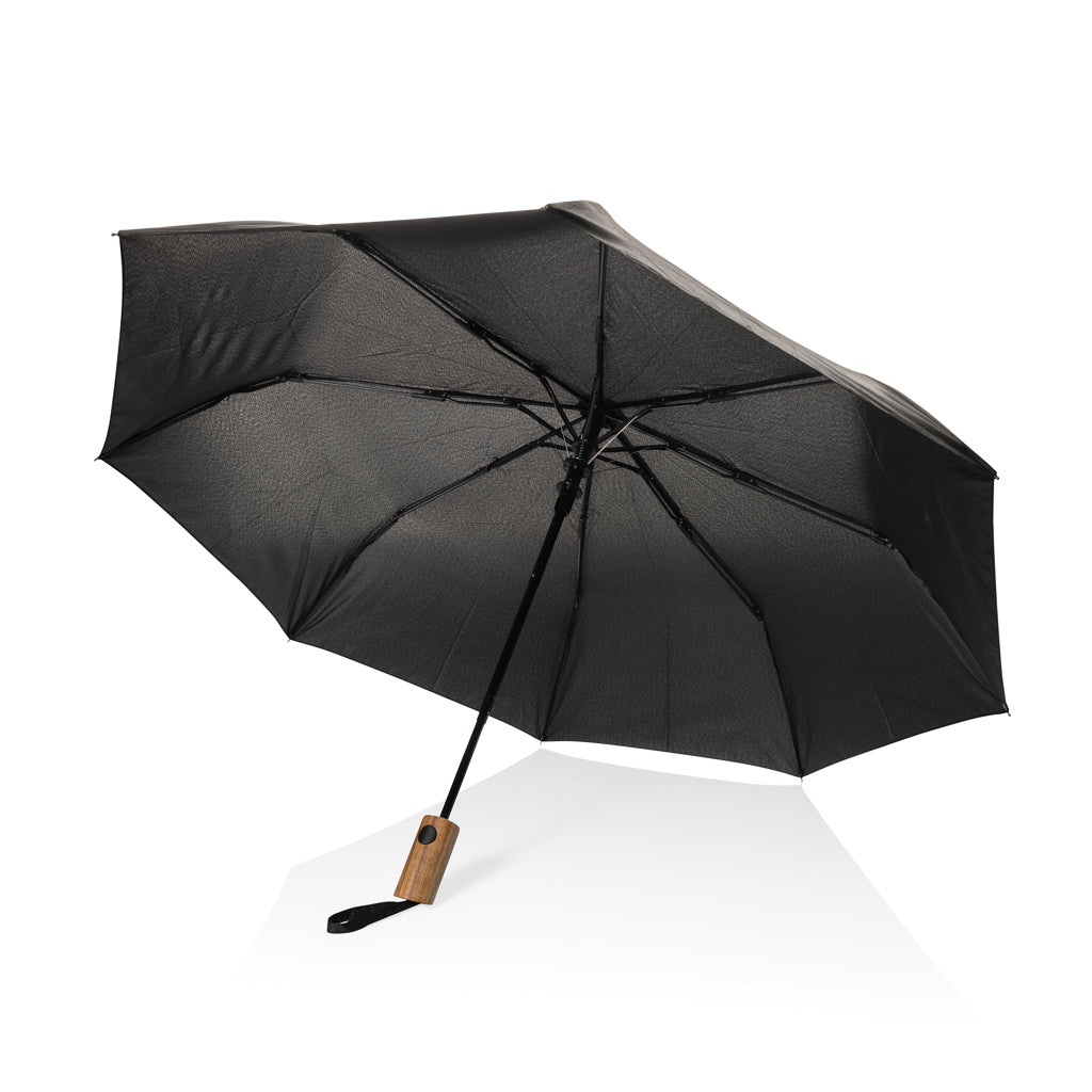 Kaycey 21“ Auto-Open Mini-Regenschirm aus AWARE™ rPET – schwarz