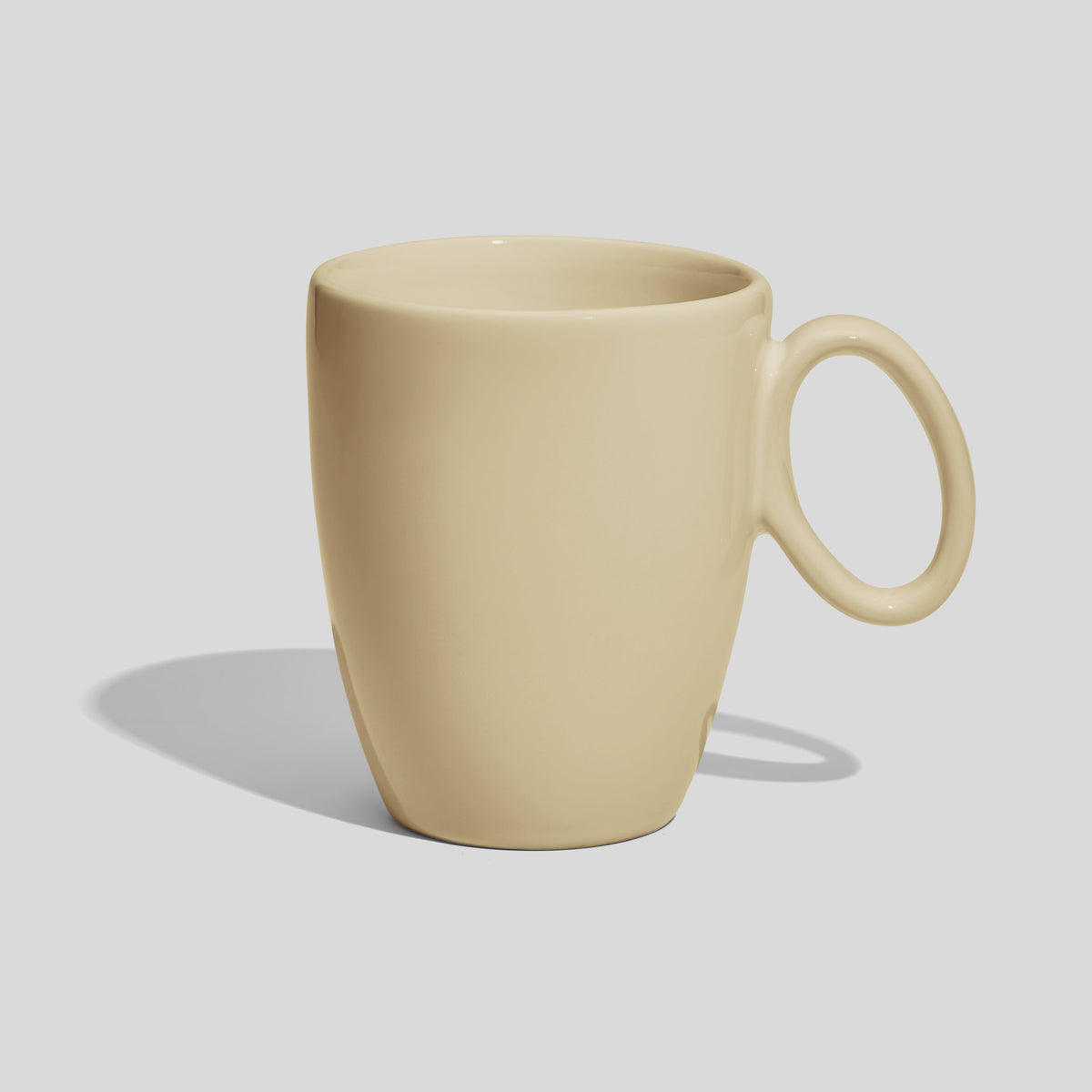 Keramiktasse 250 ml mit ovalem Ringhenkel – Beige