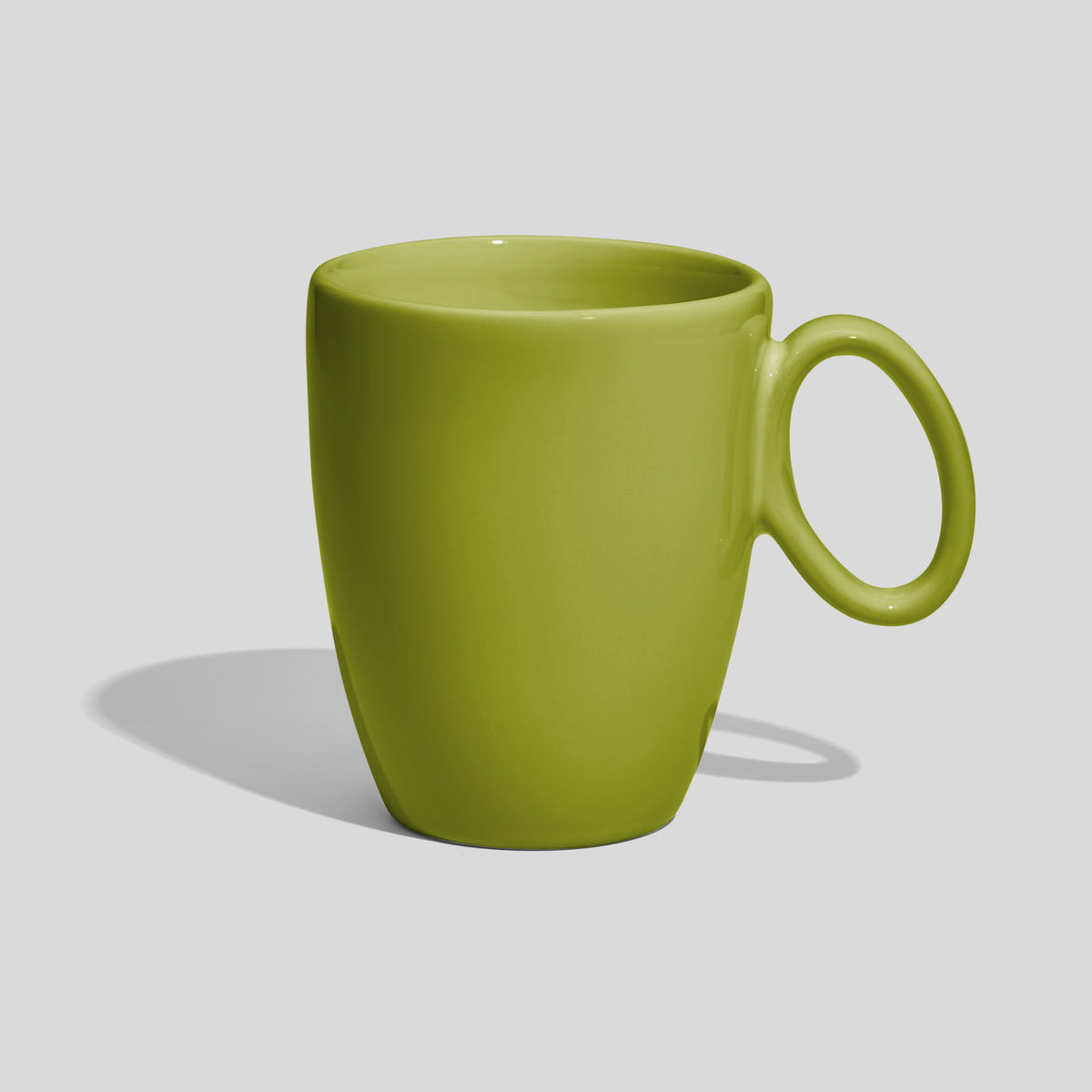 Keramiktasse 250 ml mit ovalem Ringhenkel – Limettengrün