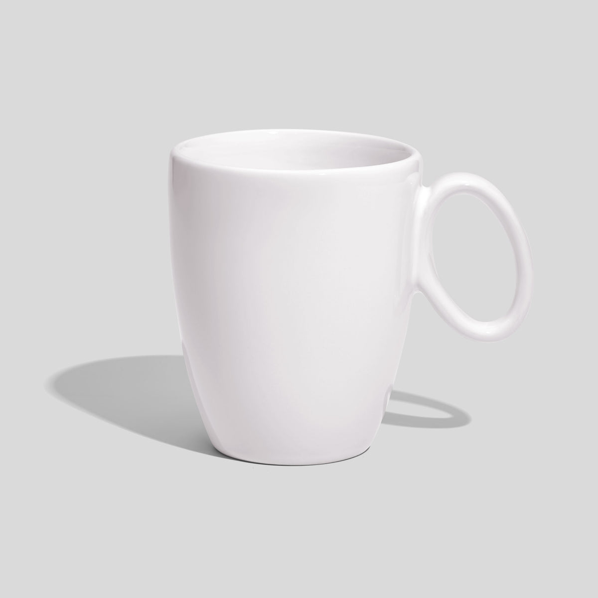 Keramiktasse 250 ml mit ovalem Ringhenkel – Weiß