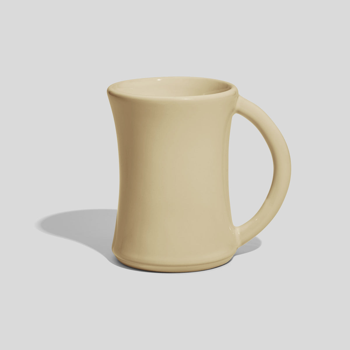 Keramiktasse 270 ml mit Taille und großem Henkel – Beige