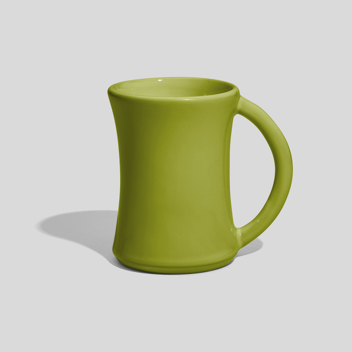 Keramiktasse 270 ml mit Taille und großem Henkel – Limettengrün