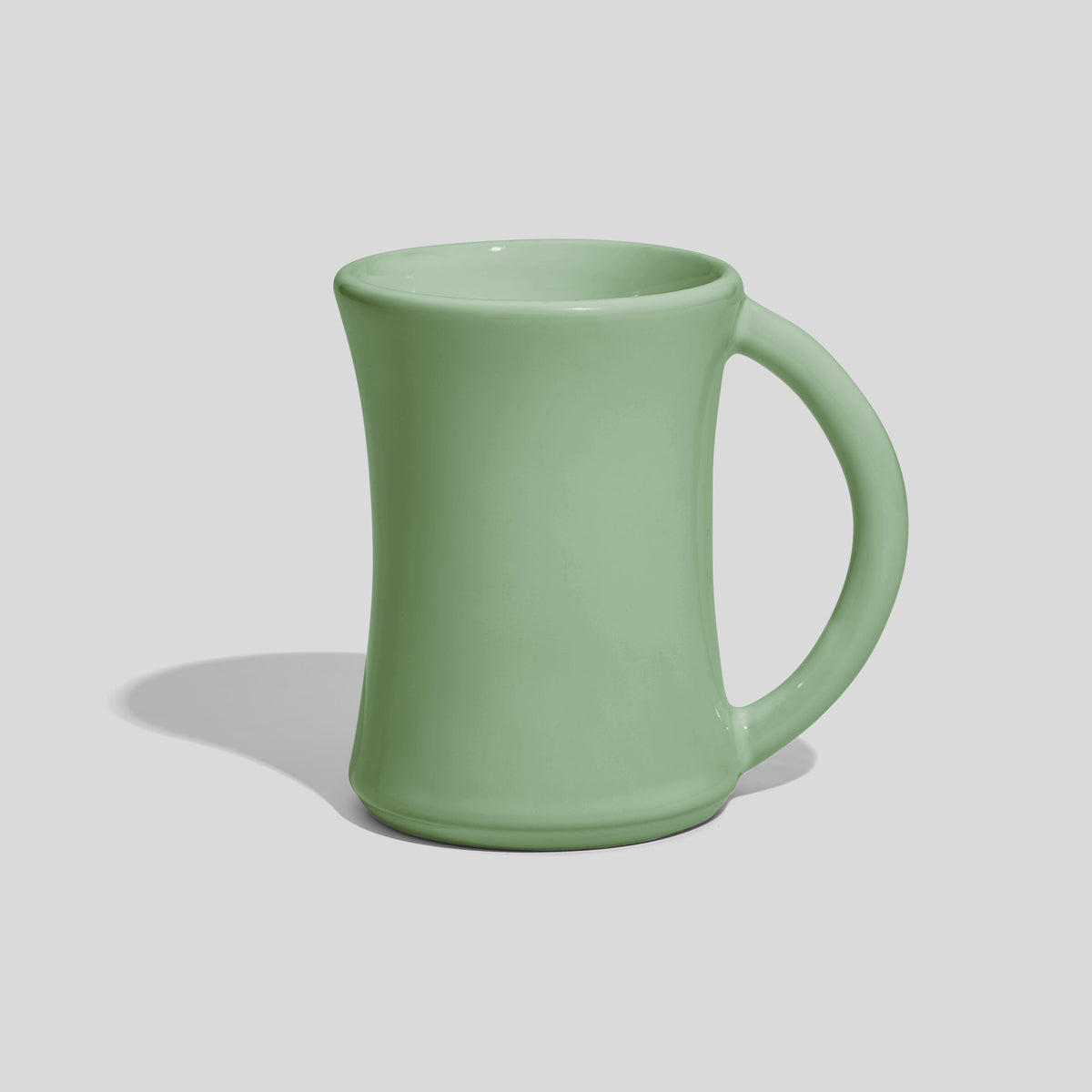 Keramiktasse 270 ml mit Taille und großem Henkel – Mintgrün