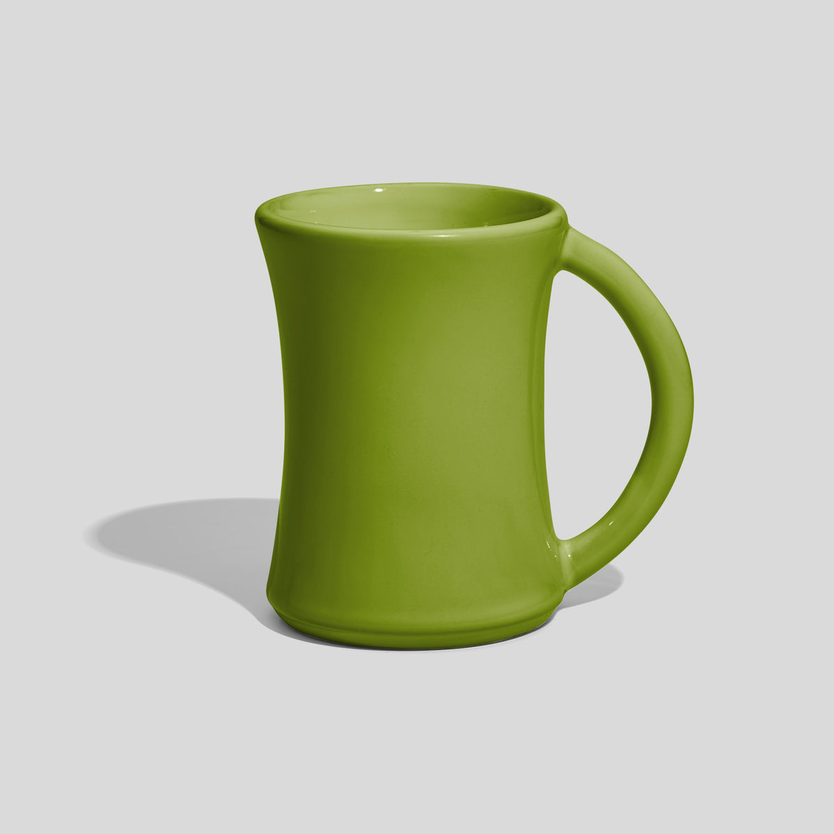 Keramiktasse 270 ml mit Taille und großem Henkel – Olivgrün