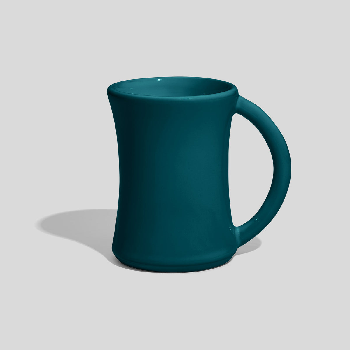 Keramiktasse 270 ml mit Taille und großem Henkel – Petrol