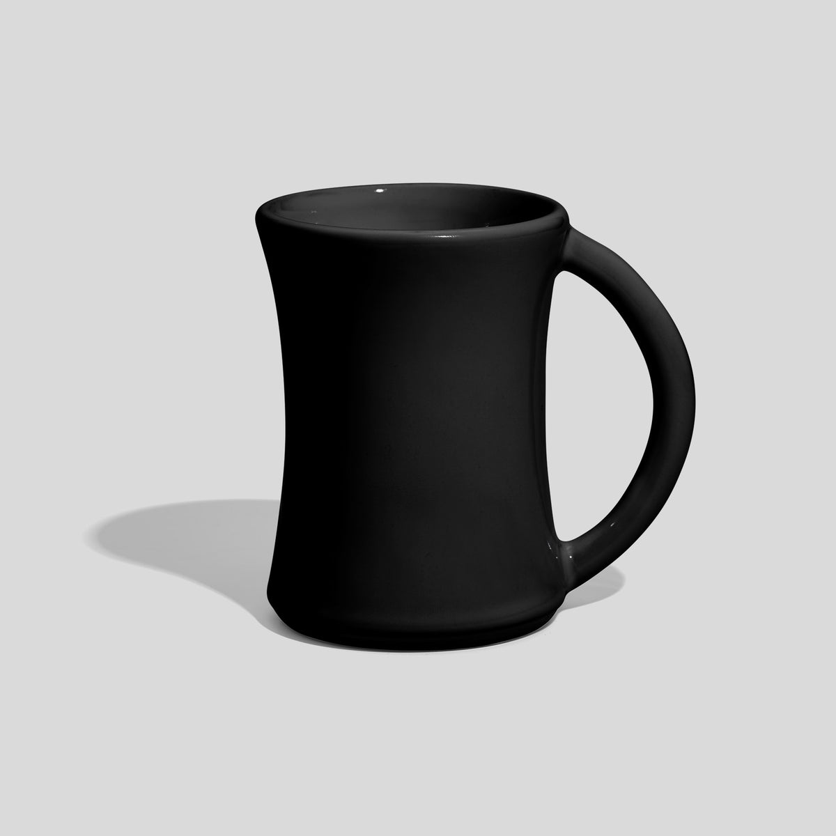 Keramiktasse 270 ml mit Taille und großem Henkel – Schwarz