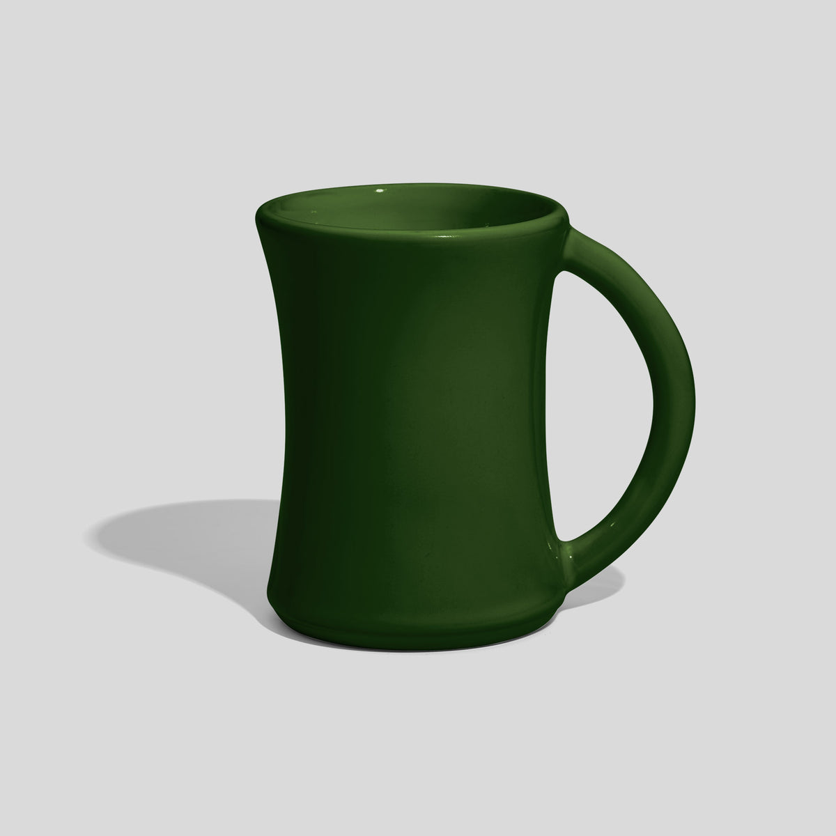Keramiktasse 270 ml mit Taille und großem Henkel – Tannengrün
