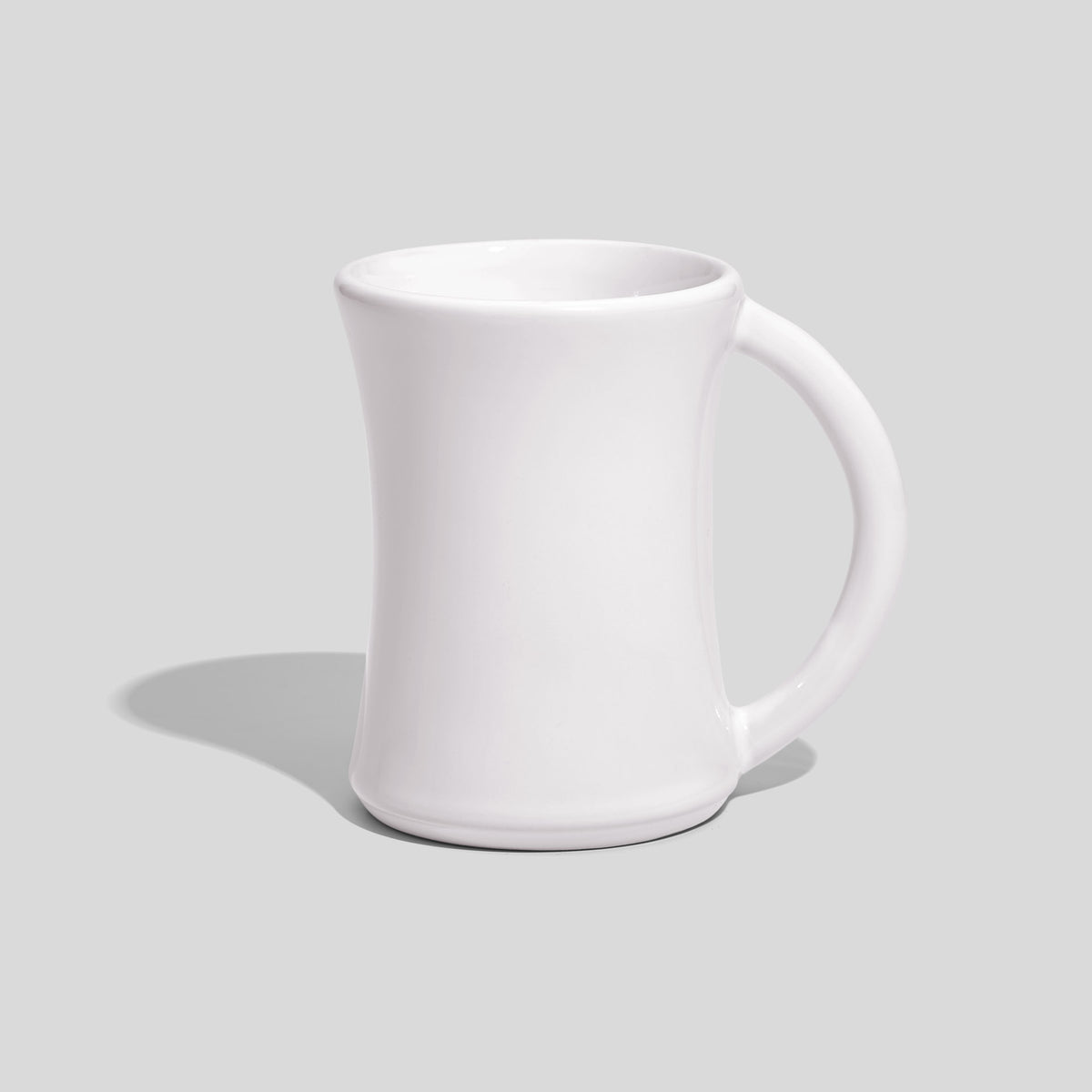 Keramiktasse 270 ml mit Taille und großem Henkel – Weiß