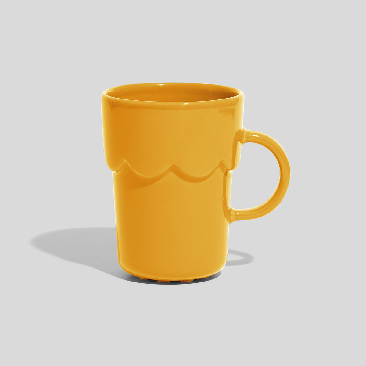 Keramiktasse 300 ml mit Wellenrelief – Gelb