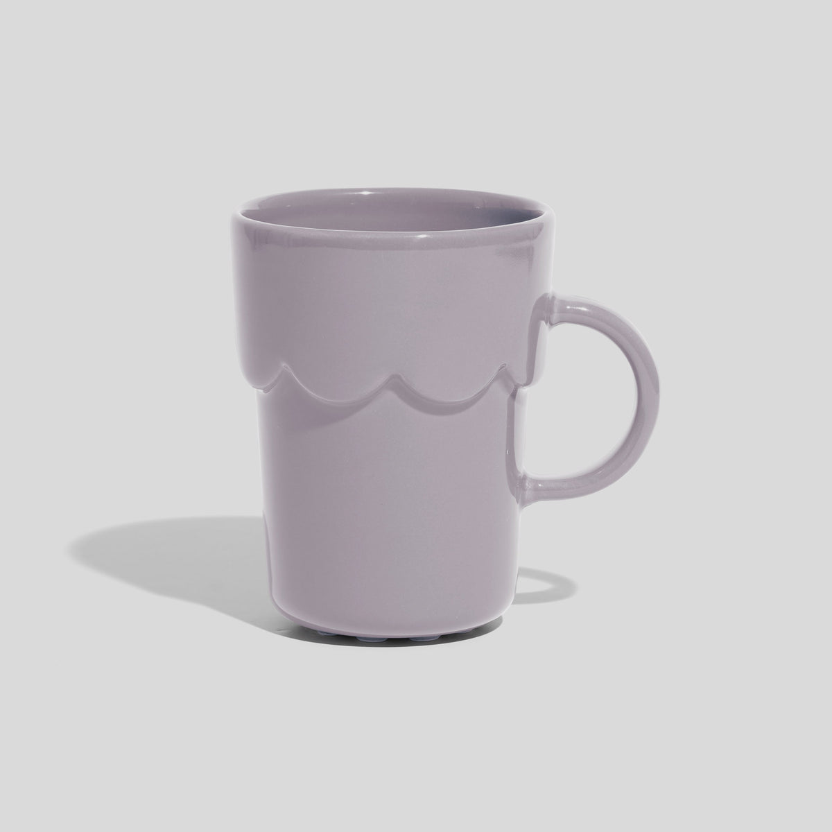 Keramiktasse 300 ml mit Wellenrelief – Hellgrau