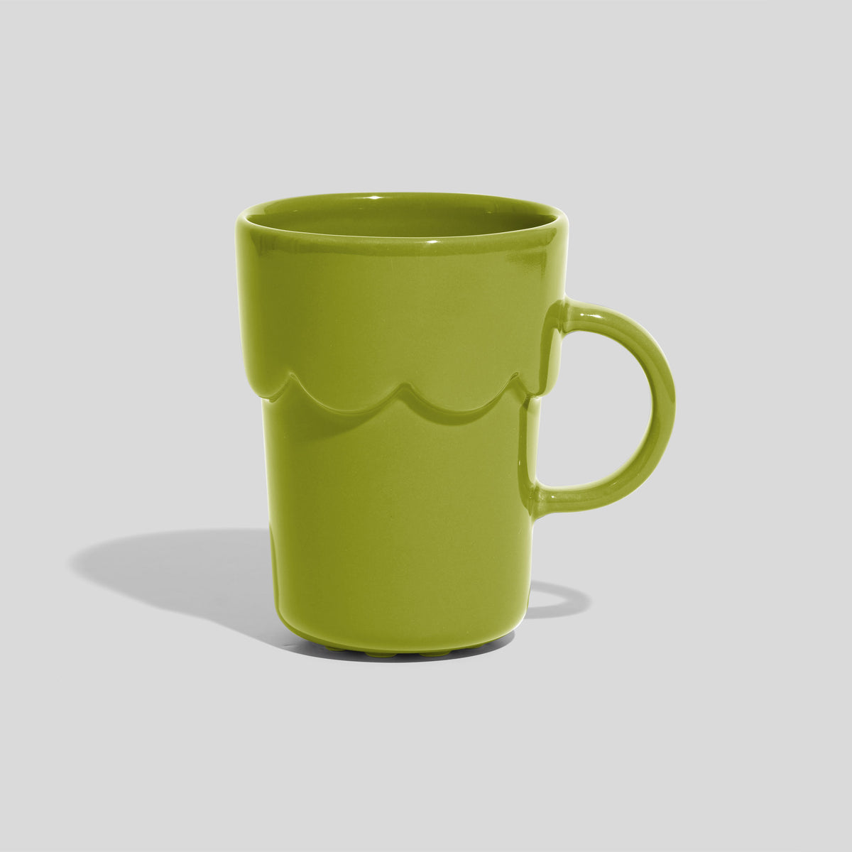 Keramiktasse 300 ml mit Wellenrelief – Limettengrün