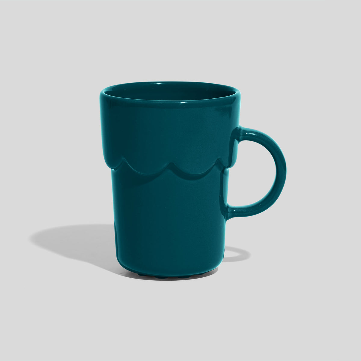 Keramiktasse 300 ml mit Wellenrelief – Petrol