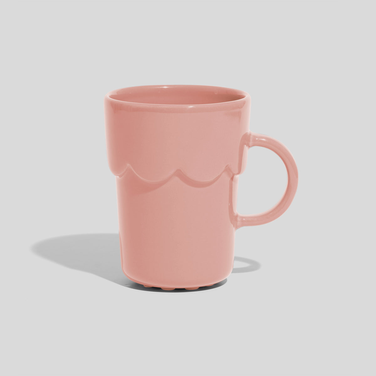 Keramiktasse 300 ml mit Wellenrelief – Rosa