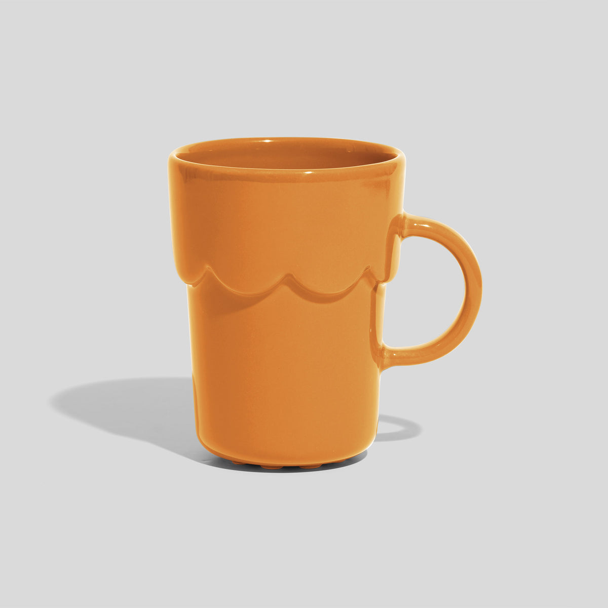 Keramiktasse 300 ml mit Wellenrelief – Senfgelb