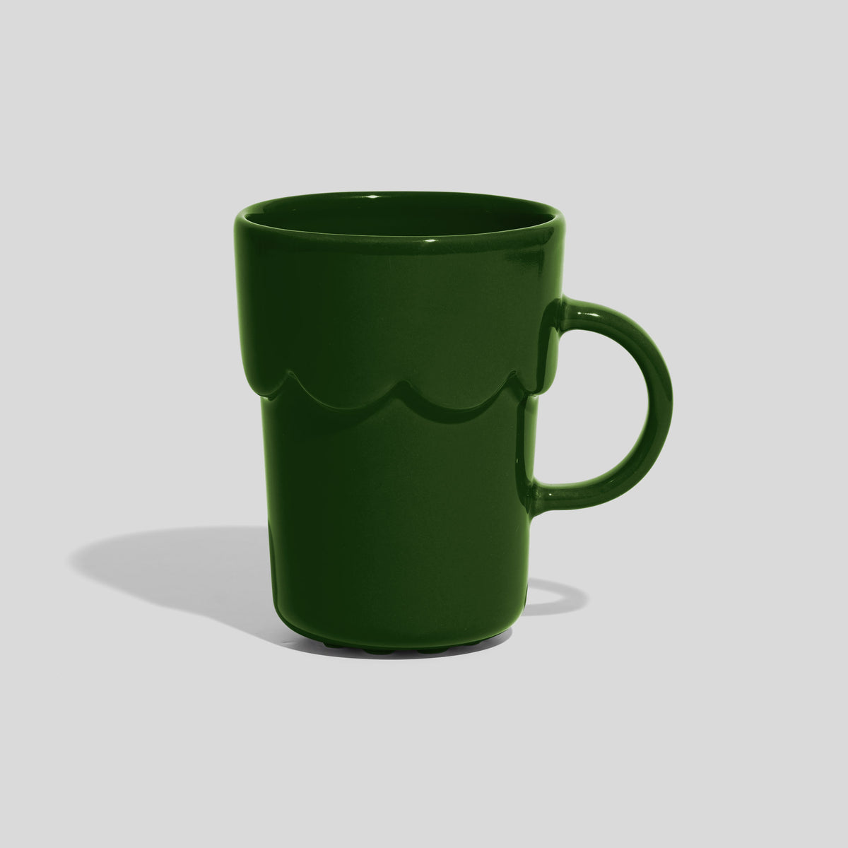 Keramiktasse 300 ml mit Wellenrelief – Tannengrün