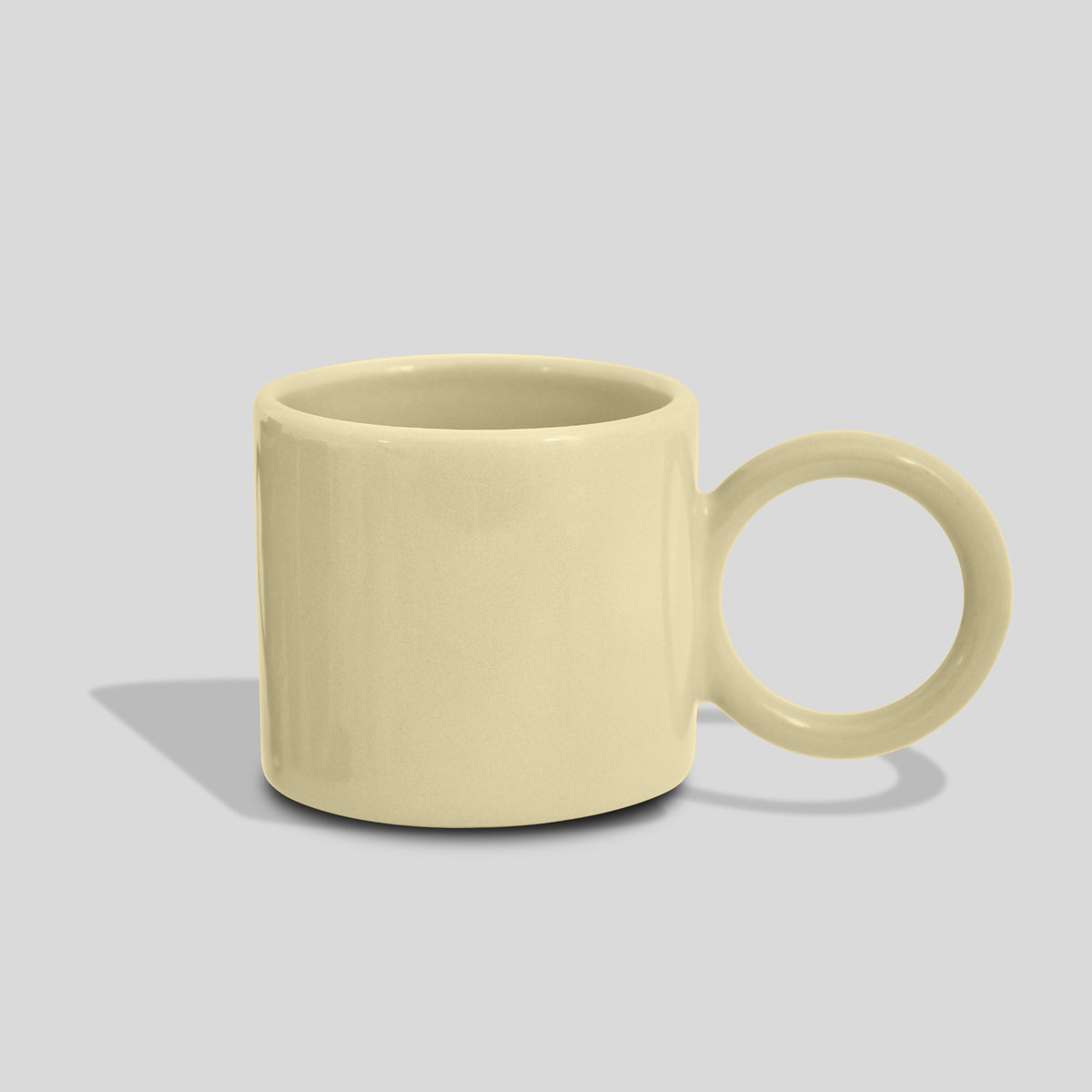 Keramiktasse 320 ml mit großem Kreishenkel – Ecru
