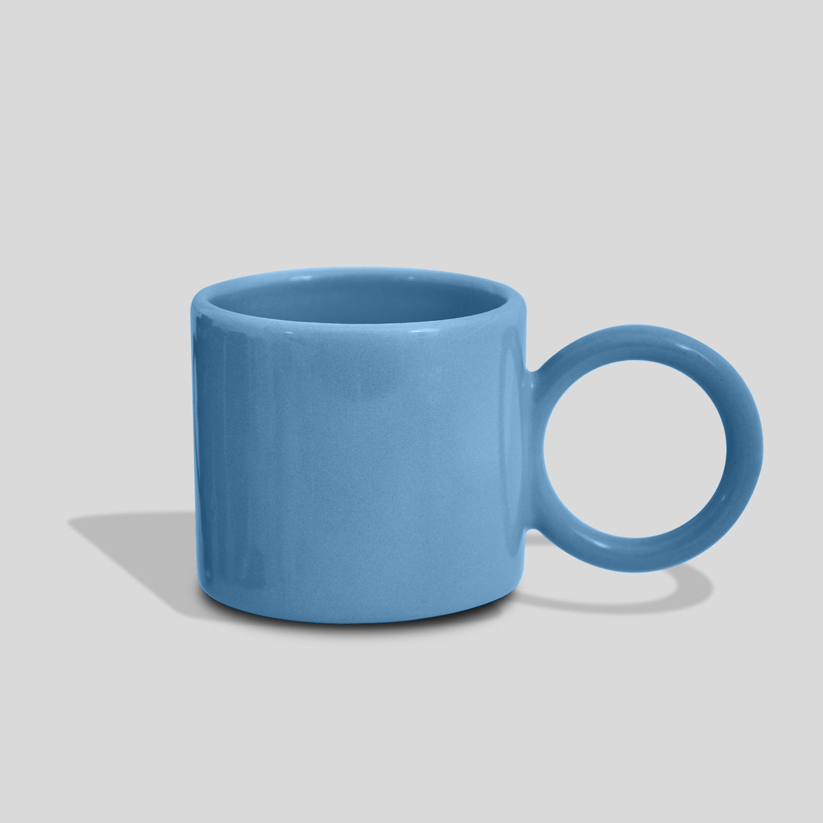 Keramiktasse 320 ml mit großem Kreishenkel – Himmelblau