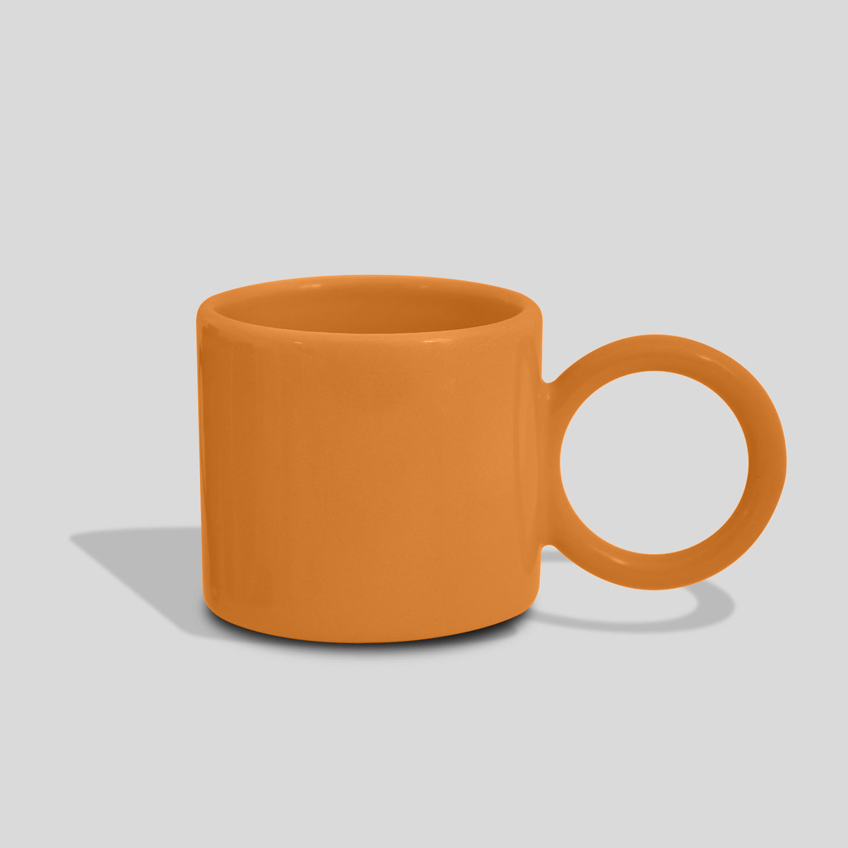 Keramiktasse 320 ml mit großem Kreishenkel – Senfgelb