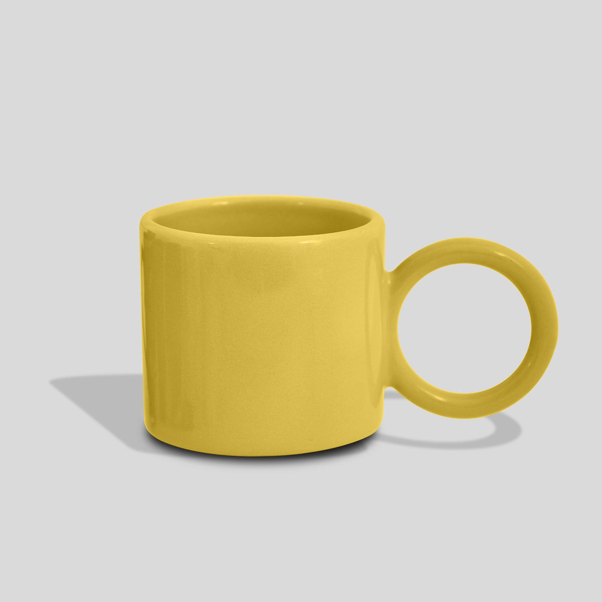 Keramiktasse 320 ml mit großem Kreishenkel – Sonnengelb