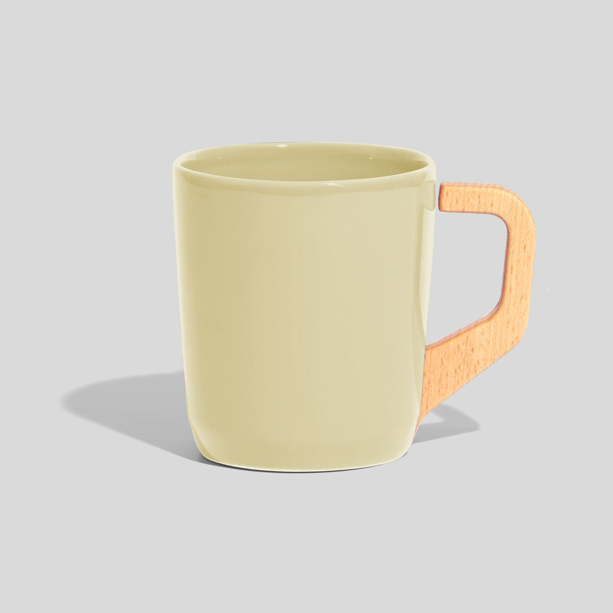 Keramiktasse 320 ml mit schrägem Eckhenkel – Ecru