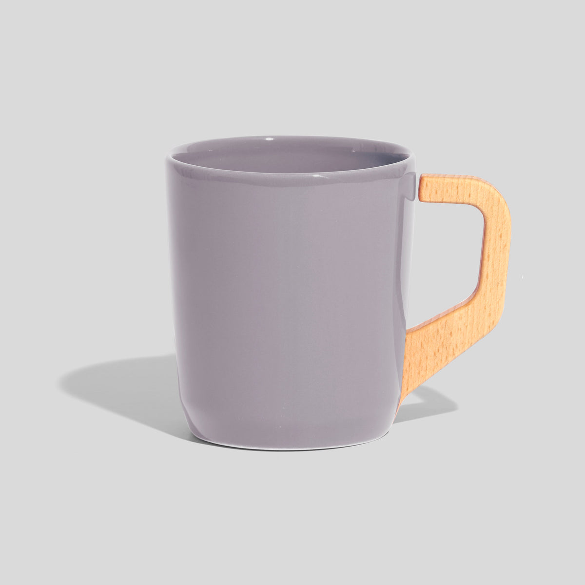 Keramiktasse 320 ml mit schrägem Eckhenkel – Hellgrau