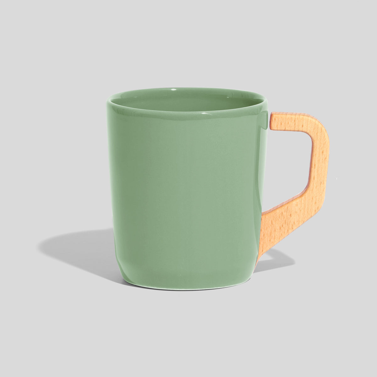 Keramiktasse 320 ml mit schrägem Eckhenkel – Mintgrün