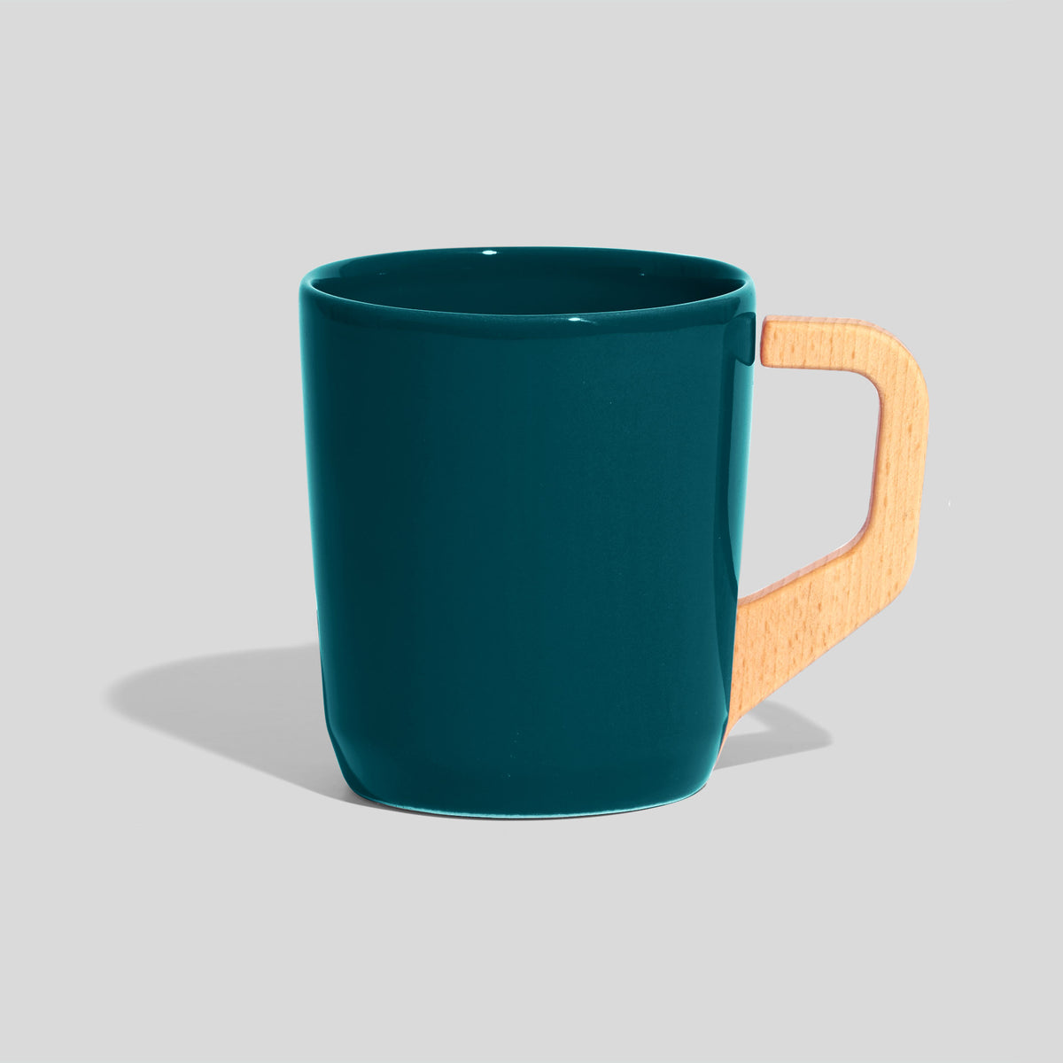 Keramiktasse 320 ml mit schrägem Eckhenkel – Petrol