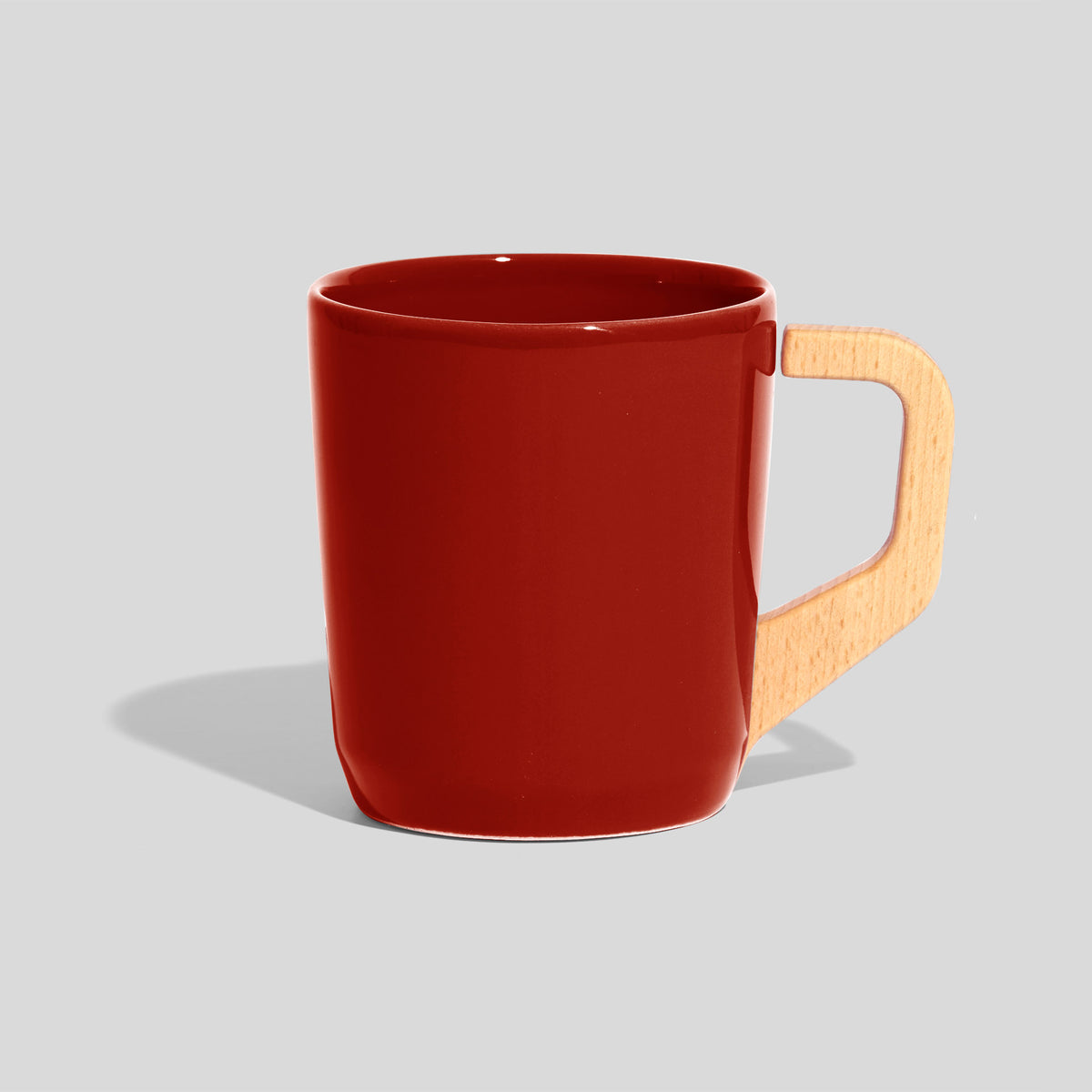 Keramiktasse 320 ml mit schrägem Eckhenkel – Rot