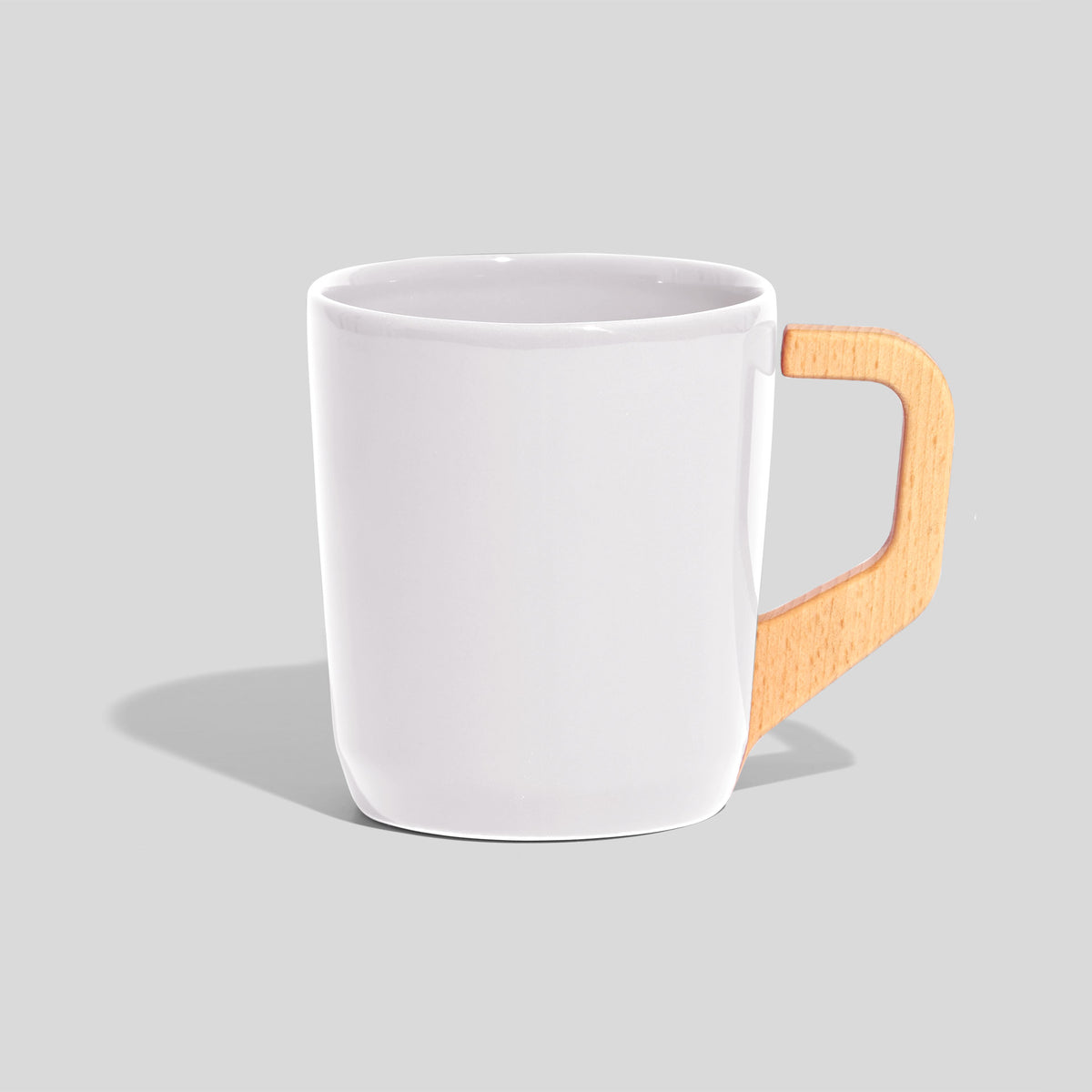 Keramiktasse 320 ml mit schrägem Eckhenkel – Weiß