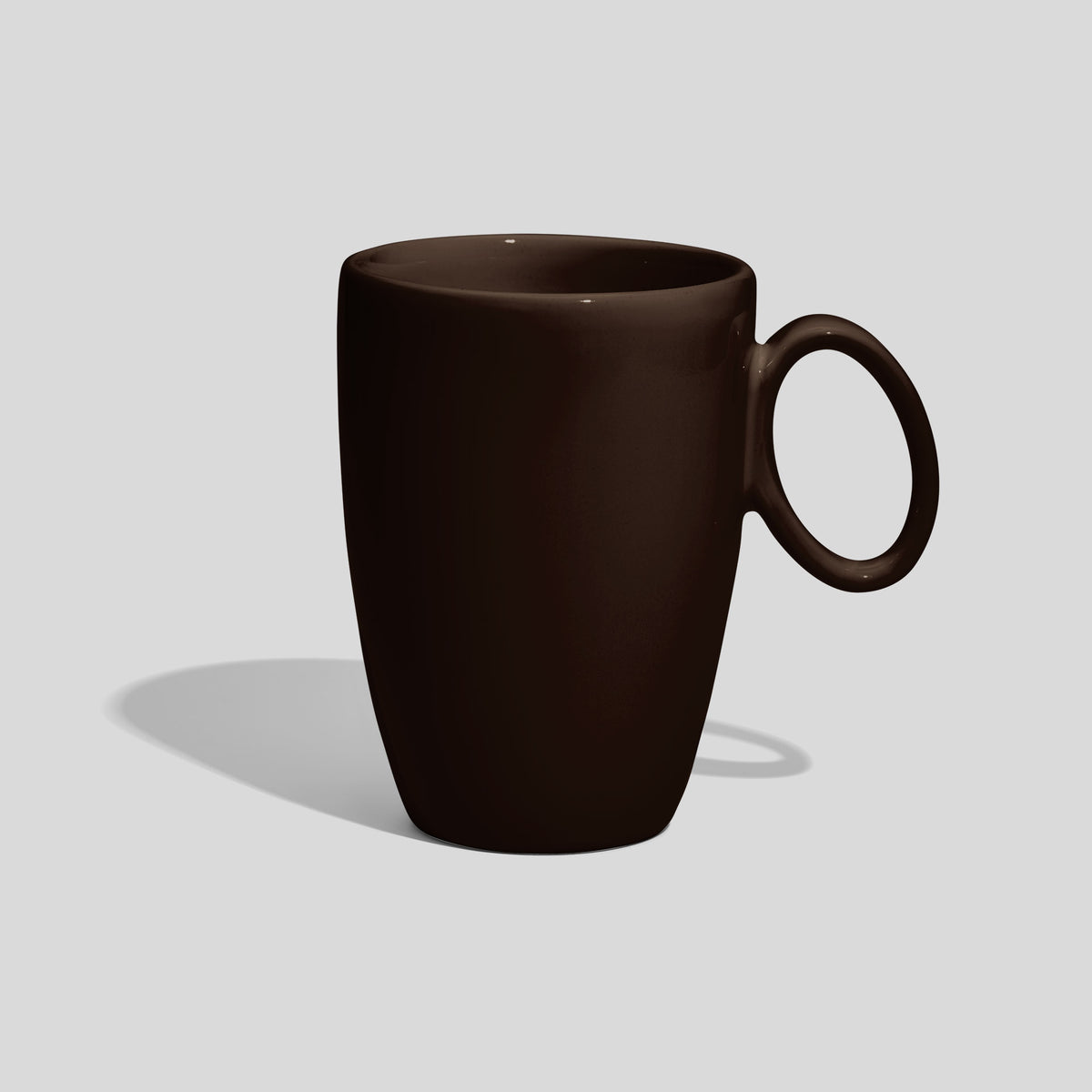 Keramiktasse 330 ml mit ovalem Ringhenkel – Dunkelbraun