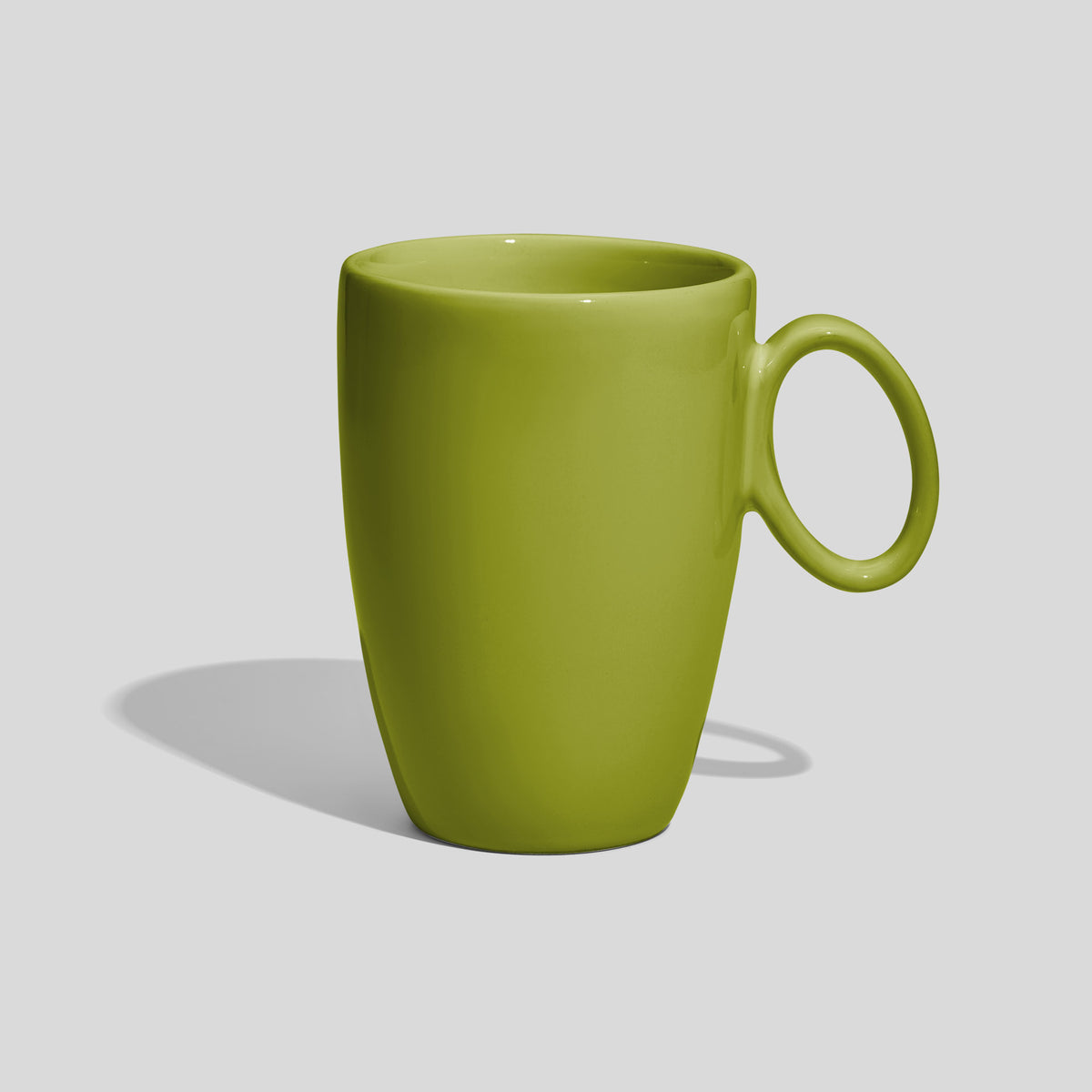 Keramiktasse 330 ml mit ovalem Ringhenkel – Limettengrün