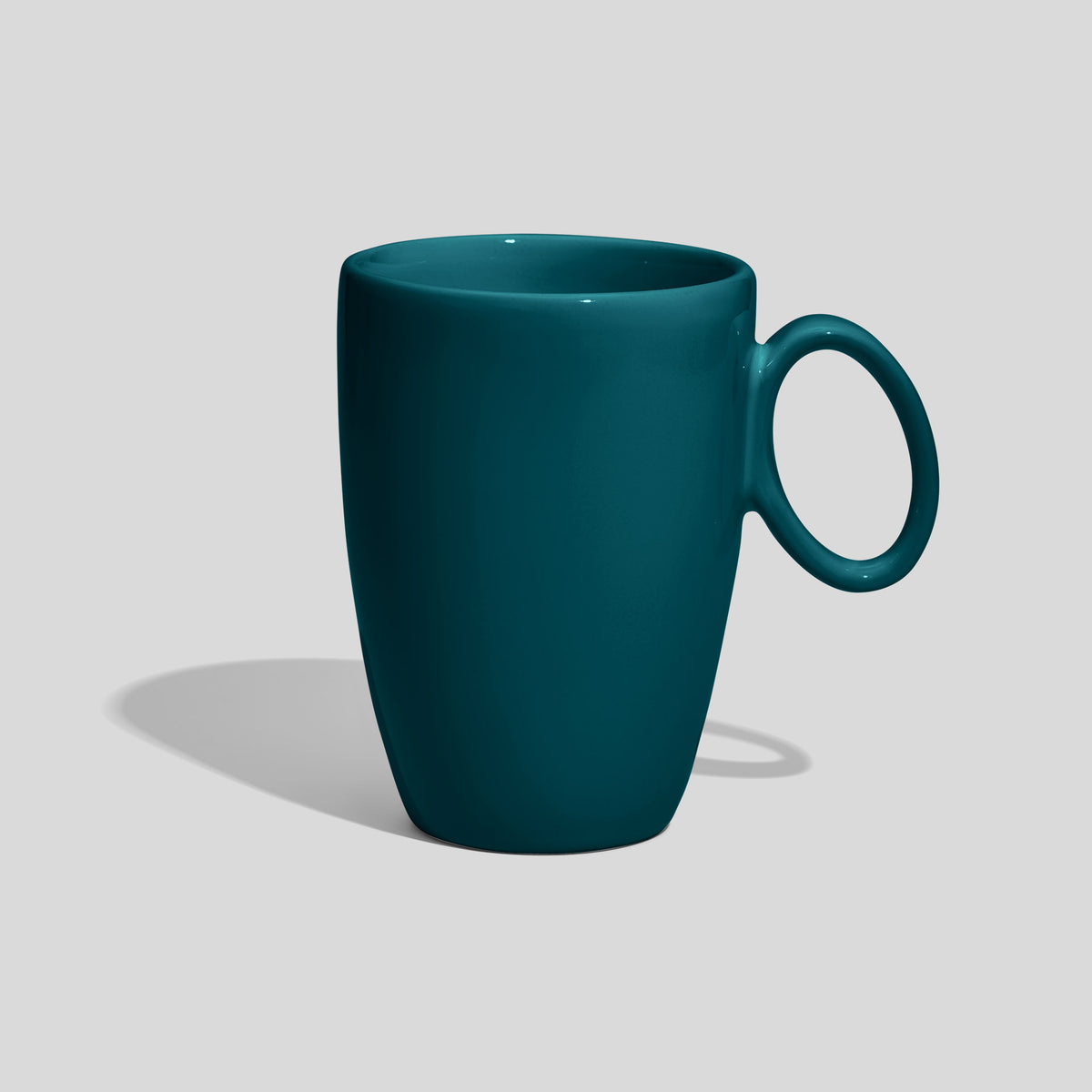 Keramiktasse 330 ml mit ovalem Ringhenkel – Petrol